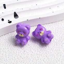 Blue Violet Opaque Acrylic Beads, Bear, Blue Violet, 16.6x11.8x10.7mm, Hole: 2.8mm