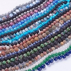 Mixed Color Natural & Synthetic Gemstone Beads Strands, Mixed Shapes, Mixed Color, 5.5~12x4.5~10mm, Hole: 1mm, about 20~38pcs/strand, 13 inch~15 inch