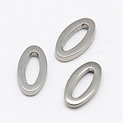 Stainless Steel Color 201 Stainless Steel Linking Rings, Oval, 15x8x2mm, Hole: 3x10mm