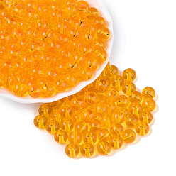 Оранжевый Fgb прозрачный стеклянный бисер, круглые, круглое отверстие, оранжевые, 8~8.5 мм, отверстие : 1.4~1.6 мм, Около 690 шт / фунт