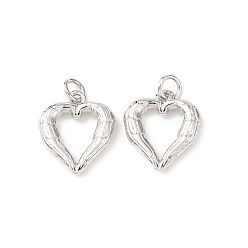 Платина Латунные подвески, сердце прелести, без кадмия и без свинца, стойки покрытие, долговечный, с целью перехода в кольце, платина, 13.5x11.5x2.5 мм, отверстие : 2.3 мм