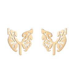 golden Horror Stainless Steel Mini Lung Earrings for Hip Hop Girls Halloween Gift