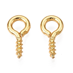 Настоящее золото 18K Латунный винт с проушиной, для поделок ювелирных изделий, реальный 18 k позолоченный, 10x5x1.5 мм, отверстие : 2.4 мм, штифты : 1.5 мм