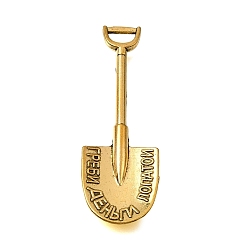 Античное Золото Сплавочные подвески тибетского стиля, лопата со словесными амулетами, античное золото , 44.5x15x2 мм, отверстие : 3x5.5 мм