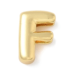 Letter F Медные подвески-слайдеры, стойки покрытие, без свинца и без кадмия, долговечный, реальный 18 k позолоченный, Буква F, 14x9.5x4.5 мм, отверстие : 10.5x2 мм