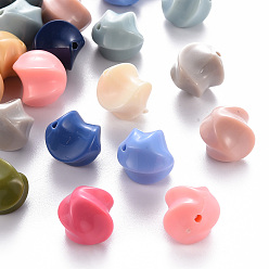 Mixed Color Opaque Acrylic Beads, Twist, Mixed Color, 14x13x12.5mm, Hole: 1.6mm, about 387pcs/500g