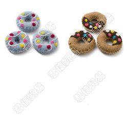 Mixed Color 8Pcs 2 Colors Felt Needle Felting Doughnut Ornaments, for Home Decoration Display, Mixed Color, 48.5~52x13~16mm, 4pcs/color