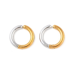 Золотой & Цвет Нержавеющей Стали 304 из нержавеющей стали клипсы, гипоаллергенные серьги, кольцо, золотые и нержавеющая сталь цвет, 16x2.5 мм