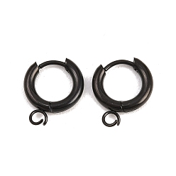 Черный 316 серьги с обручем из нержавеющей стали, с петлей, ионное покрытие (ip), долговечный, чёрные, 13x2.5 мм, отверстие : 2.5 мм, штифты : 1 мм