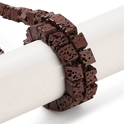 Кокосово-Коричневый Нити синтетических бусин, окрашенных в лавовый камень, кубические, кокосового коричневый, 4~5x4~4.5x4~4.5 мм, отверстие : 1 мм, около 82 шт / нитка, 15.08'' (38.3 см)