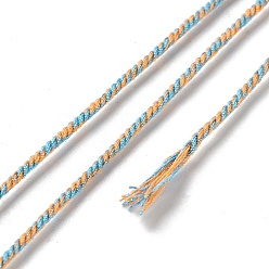 Light Sky Blue Polyester Twisted Cord, Round, for DIY Jewelry Making, Light Sky Blue, 1.2mm, about 38.28 Yards(35m)/Roll