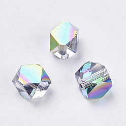 Coloré Imitations de perles de cristal autrichien, grade de aaa, facette, perles de cube sans coin, colorées, 6x5.5x5.5mm, Trou: 0.7~0.9mm