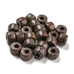 Coffee Natural Snowflake Obsidian Beads, Column, Coffee, 8~8.5x5.5~6mm, Hole: 3~3.3mm