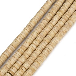 BurlyWood Natural Agate Beads Strands, Dyed, Heishi Beads, Flat Round/Disc, BurlyWood, 4.5x1.5mm, Hole: 0.7mm, about 270pcs/strand, 15.75''(40cm)