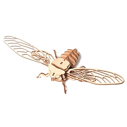Insects Insect 3D Wooden Puzzle Simulation Animal Assembly, DIY Model Toy, for Kids and Adults, Cicada, Finished Product: 17x17x17cm