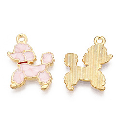 Лавандовый румянец Подвески из эмали и сплава, золотой свет, без кадмия, без никеля и без свинца, очарование пуделя, лавандовый румянец, 20.5x16.5x1.5 мм, отверстие : 1.6 мм
