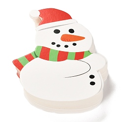 White Christmas Theme Snowman Shape Paper Candy Lollipops Cards, for Baby Shower and Birthday Party Decoration, White, 8.1x6.8x0.04cm, about 50pcs/bag