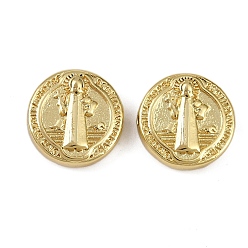 Настоящее золото 18K Латунные бусины, долговечный, без кадмия и без свинца, стойки покрытие, плоско-круглые, реальный 18 k позолоченный, 14.5~15x4.5~7 мм, отверстие : 1.5~1.6 мм