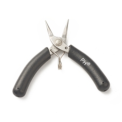 Black Iron Jewelry Pliers, Round Nose Plier, Bent Nose Pliers, Black, 10.2x5.7x1.2cm
