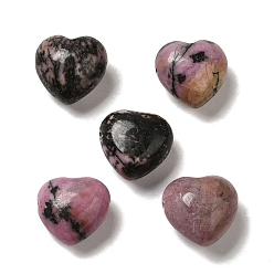 Rhodonite Natural Rhodonite Beads, Heart, 14.5~15x14.5~15x8.5mm, Hole: 1.5mm