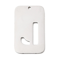 Letter J 304 подвески из нержавеющей стали, прямоугольник с буквой, цвет нержавеющей стали, буква J, 33x20x1.5 мм, отверстие : 1.8 мм