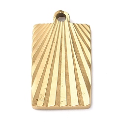 Golden Ion Plating(IP) 304 Stainless Steel Pendants, Rectangle Charm, Golden, 21x11.5x1.9mm, Hole: 1.8mm