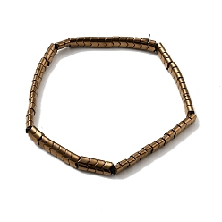 Copper Plated PVD Vacuum Plating Non-magnetic Synthetic Hematite Stretch Bracelets, Copper Plated, 1/4x1/8 inch(0.5x0.3cm), Inner Diameter: 2-5/8~2-7/8 inch(6.8~7.2cm)