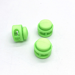 Lawn Green Nylon Cord Locks Clip Ends, Double Hole Drawstring Stopper Fastener Buttons, Lawn Green, 1.7cm, Hole: 6mm