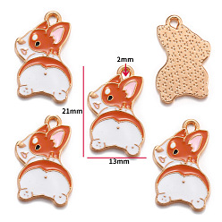 Chocolat Pendentifs en émail , charmes de chien, chocolat, 21x13mm, Trou: 2mm