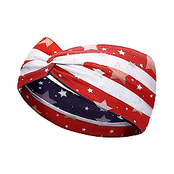 Красный Тканевая повязка на голову в честь Дня независимости, звездные аксессуары для волос, красные, 240x100 мм