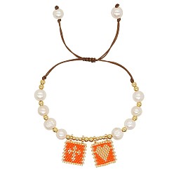 ZZ-B230001J Bohemian Style Single Color Beaded Love Cross Freshwater Pearl Bracelet for Women
