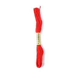 Red Polyester Embroidery Threads for Cross Stitch, Embroidery Floss, Red, 0.15mm, about 8.75 Yards(8m)/Skein