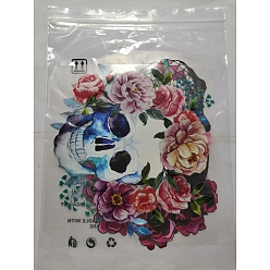 Skull CREATCABIN 3 Sheets 3 Styles Pet Film with Hot Melt Adhesive Heat Transfer Film, for Garment Accessories, Skull Pattern, Skull Pattern, 1 sheet/style