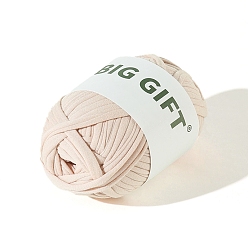 Blanched Almond Polyester Cloth Yarn, For Hand Knitting Thick Thread, Crochet Cloth Yarn, Blanched Almond, 5mm, about 32.81 Yards(30m)/Skein