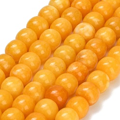Gold Dyed Natural White Jade Beads Strands, Barrel, Gold, 10x8.5mm, Hole: 1mm, about 42pcs/strand, 14.57 inch(37cm)