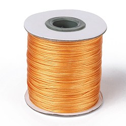 Оранжевый Вощеный шнур полиэстера, шарик шнур, оранжевые, 0.5 мм, около 169.51~174.98 ярдов (155~160 м) / рулон