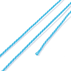 Blue Round Waxed Polyester Cord, Taiwan Waxed Cord, Twisted Cord, Blue, 1mm, about 12.02 yards(11m)/roll