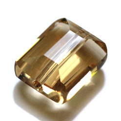 Or Imitations de perles de cristal autrichien, grade de aaa, facette, rectangle, or, 10x12x5.5mm, Trou: 0.9~1mm