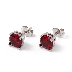 (123L) Белый крем непрозрачный блеск 6 пара плоских круглых сережек из циркония, 304 женские украшения из нержавеющей стали, цвет нержавеющей стали, огнеупорный кирпич, 7 мм, штифты : 0.7 мм