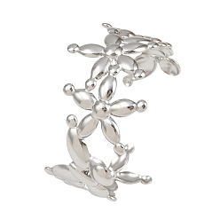 Нержавеющая Сталь Цвет 304 женские браслеты-манжеты из нержавеющей стали, бабочки и цветы, цвет нержавеющей стали, 1-1/4 дюйм (3.2 см), внутренний диаметр: 2-1/4 дюйм (5.7 см)