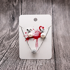 Flamingo Shape Paper Display Cards, for Earrings, Necklaces, Rectangle, Flamingo Pattern, 7x5cm
