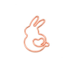 Rose Gold Rabbit Carbon Steel Paper Clips, Office & School Supplies, Rose Gold, 32x21mm
