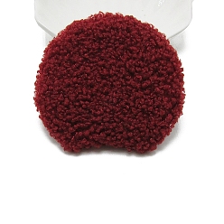 Dark Red Velvet Punch Needle Ornamenrt Accessories, for DIY Headband, Shoes Decoration, Flat Round, Dark Red, 80x80mm
