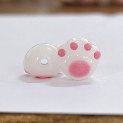 Снежный Акриловые бусины, отпечаток лапы, снег, 11x12 мм, отверстие : 1.8~1.9 мм