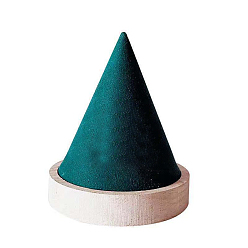 Bleu Vert Présentoirs de bracelet en forme de cône en bois, de velours, sarcelle, 9x11 cm