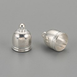 Silver Brass Cord Ends, End Caps, Silver, 13.5x10mm, Hole: 1.8mm, Inner Diameter: 9mm