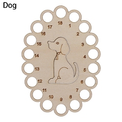 Dog Wooden Embroidery Thread Plate, Cross Stitch Threading Board Tools, Oval, Dog, 15x10.6cm