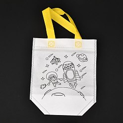 Human Rectangle Non-Woven DIY Environmental Scribble Bags, with Handles, for Children DIY Crafts Making, Human Pattern, 360mm