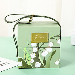Green lily of the valley empty box Lily of the valley wedding candy box gift box bridesmaid souvenir gift box empty box
