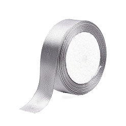 Gray Single Face Satin Ribbon, Polyester Ribbon, Gray, 1 inch(25mm) wide, 25yards/roll(22.86m/roll), 5rolls/group, 125yards/group(114.3m/group)